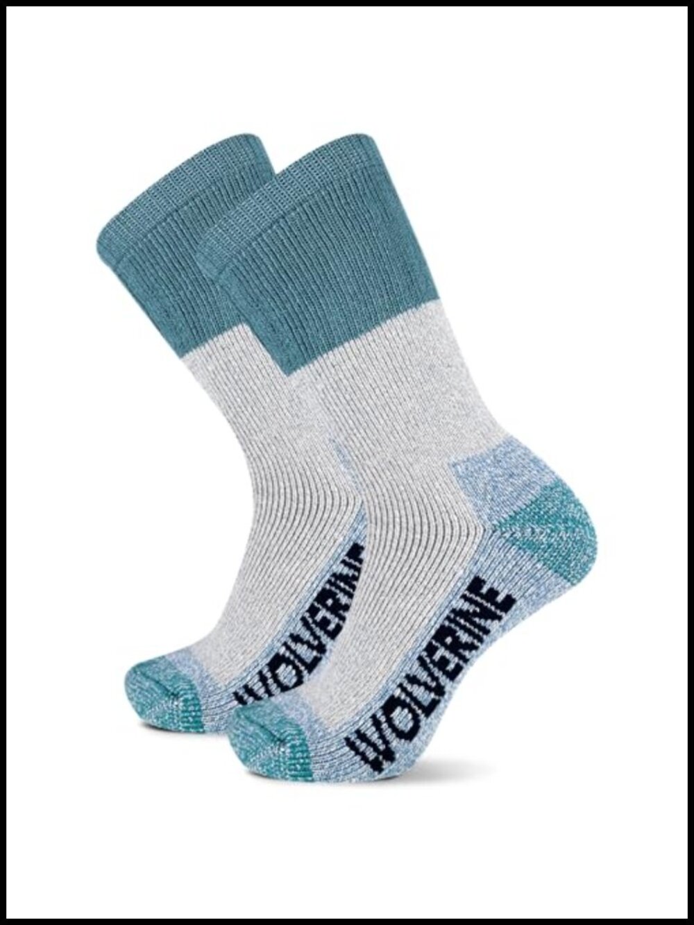 2 Pair Wool Blend Crew Socks, Cushioned Thermal Work Socks, Moisture Wicking